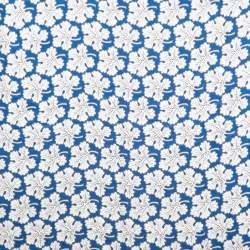 مملوكة مسبقًا Fendi Blue Leaf Print Fox Fur Trim Silk & Wool Shawl