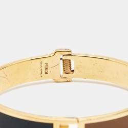 Fendi Fendista Bicolor Enamel Gold Tone Bracelet S