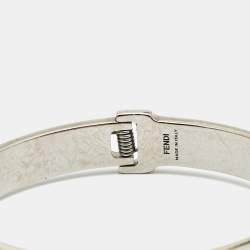 Pre Owned Fendi Fendista BiColor Enamel SIlver Tone Bracelet