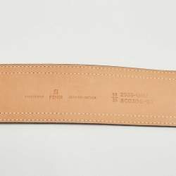 Pre Owned Fendi Black Patent Leather Wide Buckle Belt 90CM