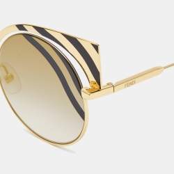 مملوكة مسبقًا Fendi Gold/Black Hypnoshine Cat Eye Sunglasses
