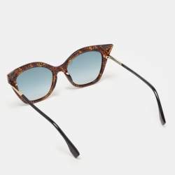 Fendi Brown/Black FF Gradient Crystals Cat Eye Sunglasses