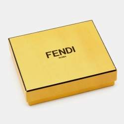 Pre Owned Fendi Gold Tone Logo Star Enamel & Mesh Ball Dangle Earrings