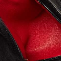 Pre Owned Fendi  Black Leather and Fox Fur Hypnoteyes Bag Charm 