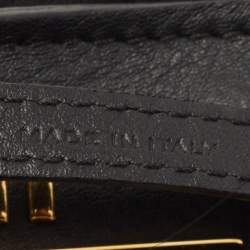 Pre Owned Fendi  Black Leather and Fox Fur Hypnoteyes Bag Charm 