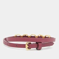 مملوكة مسبقًا Fendi F is Fendi Leather Gold Tone Bracelet