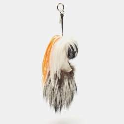 Pre Owned Fendi Multicolor Mink & Fox Fur Karlito Bag Charm
