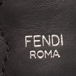Pre Owned Fendi Black/Cream Leather and Watersnake Pearl Embellished Shoulder Bag Strap