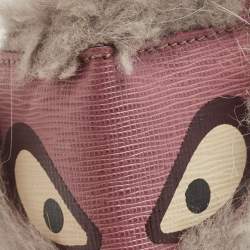 Fendi Grey/Purple Fur and Leather Bag Bugs Charm