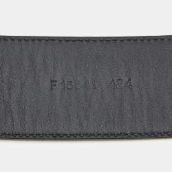 Pre Owned Fendi Black Leather Wide Buckle Belt 85CM