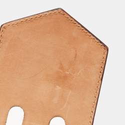 Pre Owned Fendi Choco Brown Glossy Leather Metal Waist Belt 75CM