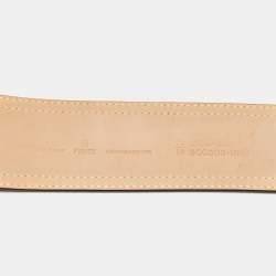 Pre Owned Fendi Black Patent Leather Buckle B Waist Belt 70CM