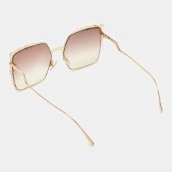 مملوكة مسبقًا Fendi Gold Tone/Pink Gradient Studded FF0259S Oversized Sunglasses