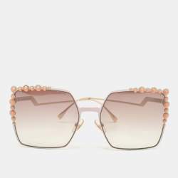 Fendi Copper Tone/ Brown Pink Gradient FF0290/S Oversize Cat-Eye Sunglasses  Fendi