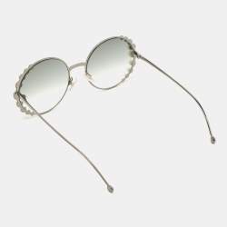 مملوكة مسبقًا Fendi Gunmetal Tone/Grey Gradient Studded FF0259S Round Sunglasses