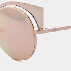 Fendi Rose Gold/Green Mirrored FF 0177/S Cat Eye Sunglasses