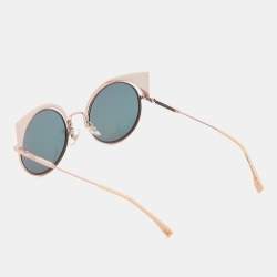 Fendi Rose Gold/Green Mirrored FF 0177/S Cat Eye Sunglasses