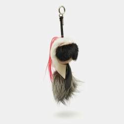 Pre Owned Fendi Multicolor Fur and Leather Karlito Bag Charm
