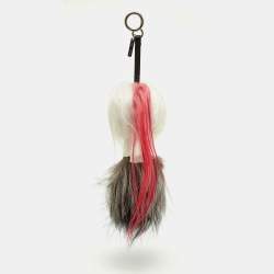 Pre Owned Fendi Multicolor Fur and Leather Karlito Bag Charm