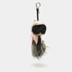 Pre Owned Fendi Multicolor Fur and Leather Karlito Bag Charm
