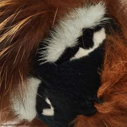 Pre Owned Fendi Brown Fox Fur Bag Bugs Bag Charm