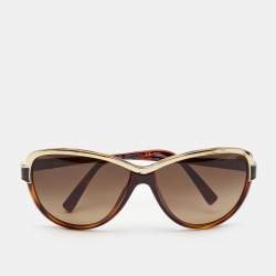 Pre Owned Fendi Brown/Gold Metal Frame Gradient Sunglasses