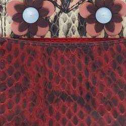 Fendi Multicolor Watersnake Leather and Fur Micro Monster Backpack Bag Charm