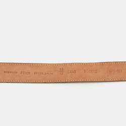Fendi Black Leather FF Buckle Belt 80CM