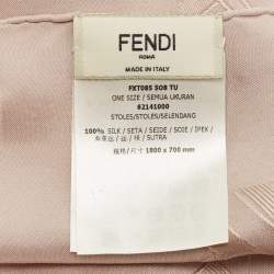 مملوكة مسبقًا Fendi Pale Pink FF Logo Jacquard Silk Stole