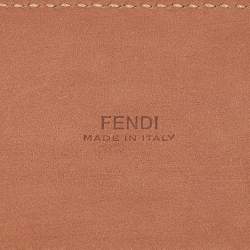 Fendi Brown Leather FF Wide Waist Buckle Belt 75CM