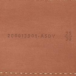 Fendi Brown Leather FF Wide Waist Buckle Belt 75CM
