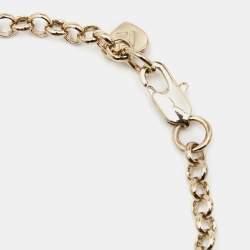 مملوكة مسبقًا Fendi FF Identification Crystals Letter F Gold Tone Charm Bracelet