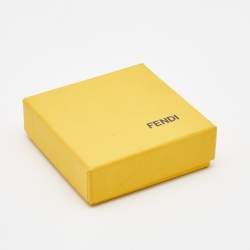 Pre Owned Fendi Identification Gold Tone Bangle Bracelet