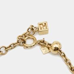 Pre Owned Fendi Fendista Indentification Gold Tone Bracelet