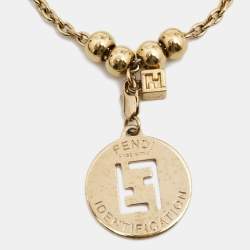 Pre Owned Fendi Fendista Indentification Gold Tone Bracelet