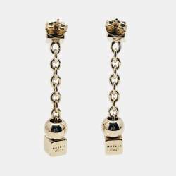 Pre Owned Fendi Fendista Gold Tone Earrings