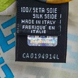 Fendi Cream Logo Printed Silk Scarf