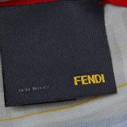 Pre Owned Fendi Cream Logo Monogram Silk Scarf