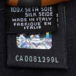 Pre Owned Fendi Black Monogram Printed Silk Scarf