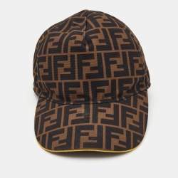 Fendi Brown Monogram Printed Polyester Baseball Cap TU
