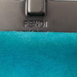 Pre Owned Fendi Blue Suede Buckle Waist Belt 75CM