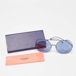 Pre Owned Fendi Blue  FF 0285/S Round Oversized Sunglasses