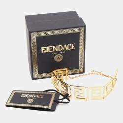 Fendi x Versace Fendace Gold Tone Choker Necklace