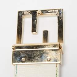 Pre Owned Fendi Multicolor Zucca Coated Canvas FF Logo Belt 75CM