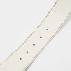 Pre Owned Fendi Multicolor Zucca Coated Canvas FF Logo Belt 75CM