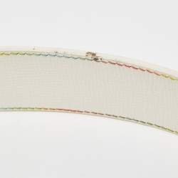 Pre Owned Fendi Multicolor Zucca Coated Canvas FF Logo Belt 75CM