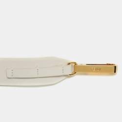 Pre Owned Fendi White Leather Shoulder Strap