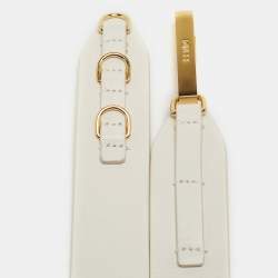 Pre Owned Fendi White Leather Shoulder Strap