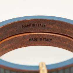 Fendi Selleria Multicolor Leather & Wood Bangles Set of 2
