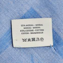 Pre Owned Fendi Blue FF Logo Modal & Cotton Scarf